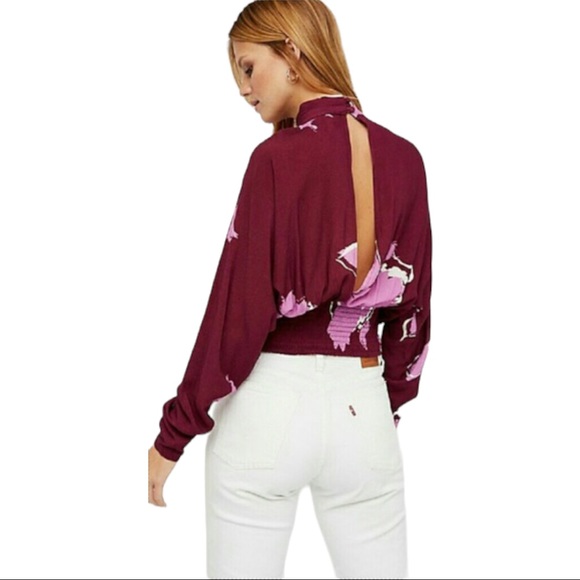 Free People Say You Love Me Top in Plum - Picture 3 of 8